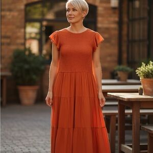 Chic Terracotta Maxi Dress